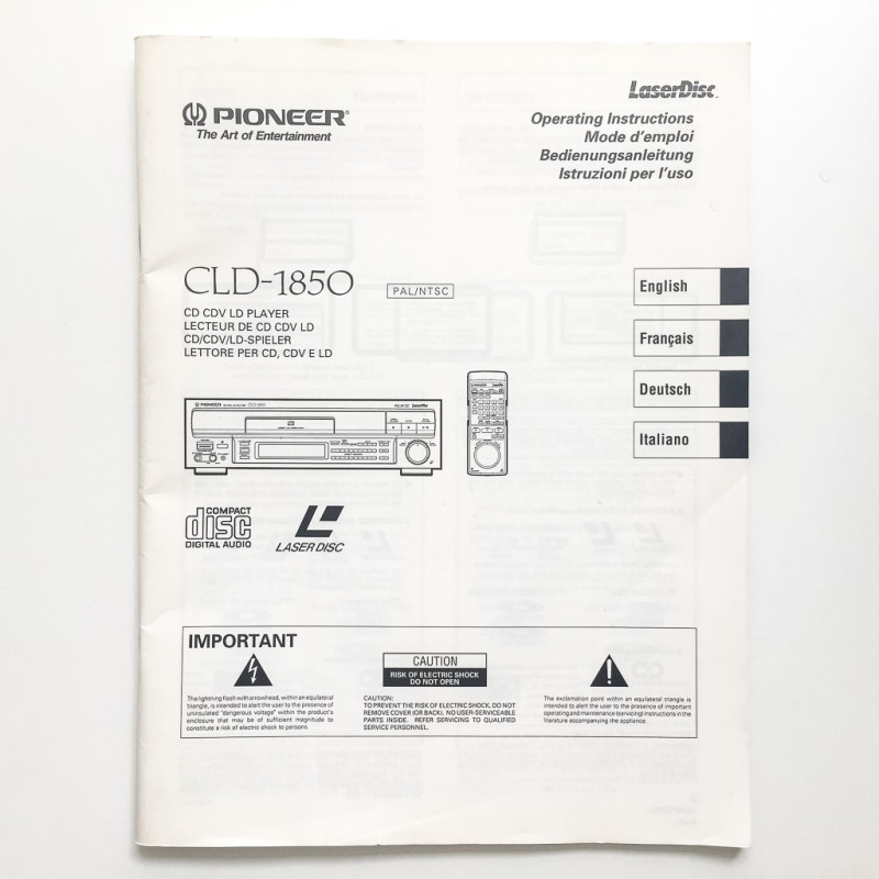 Operating Manual Pioneer CLD-1850